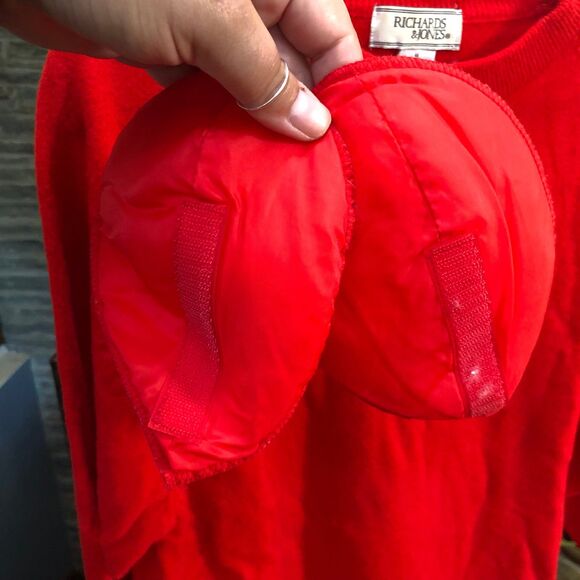 80s Vintage Richards & Jones Red Lambswool Pullover Sweater size M - Picture 5 of 7